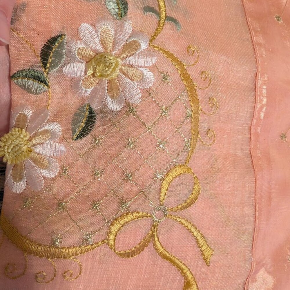 NOS! Vintage 1980s? Embroidered Chinese Table Covering